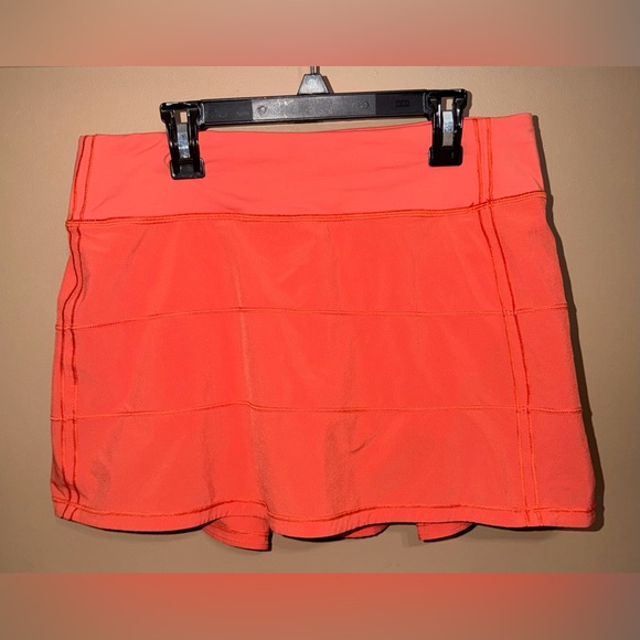 lululemon athletica Dresses & Skirts - Lululemon Pace Rival Mid-Rise Skirt Long. Golden Apricot, lined with shorts.